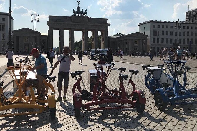 Beer Bike & Party Bike Highlights Berlin City Tour including pick-up - Berlin Wall memorial to Checkpoint Charlie: Cold War geography made simple