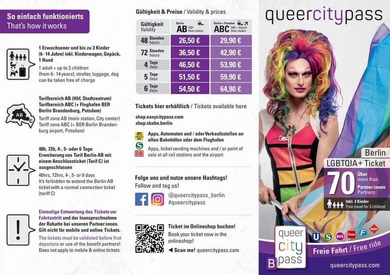 Berlin: QueerCityPass with Transportation and Discounts - A practical mini-plan for 2 to 3 days of smart use