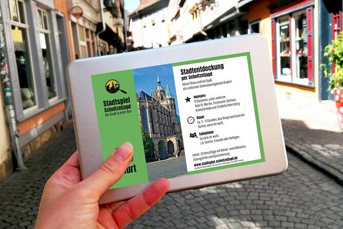 City game scavenger hunt Erfurt - independent city tour I discovery tour - Domplatz Start and Petersberg Finish: Route Logic and Timing