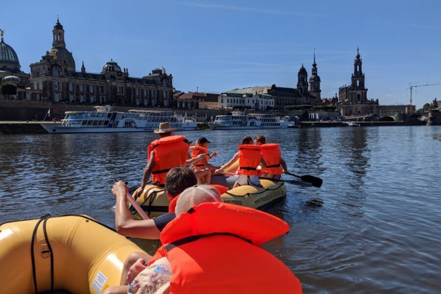 Dresden: Bootstour im Schlauchboot durch die Altstadt - The Elbe hillside stretch and the three castles