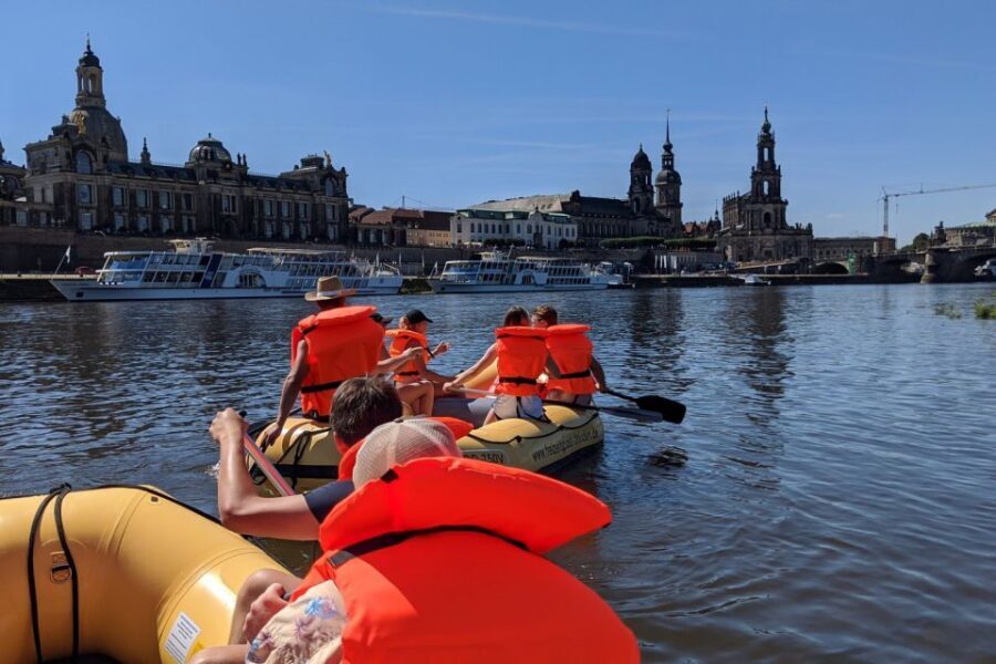 Dresden: Bootstour mit dem Schlauchboot Loschwitz - Radebeul - The Elbe castle run: Eckberg, Lingner, and Albrechtsburg in sequence