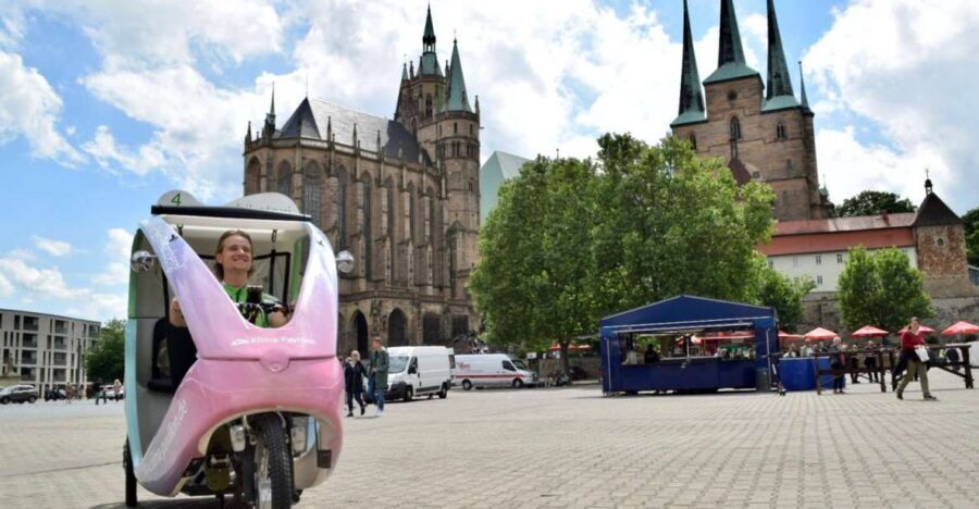 Erfurt: Private Guided Classic Old Town E-Rickshaw Tour - House of Sonneborn and the Waidspeicher: early stops with big meaning