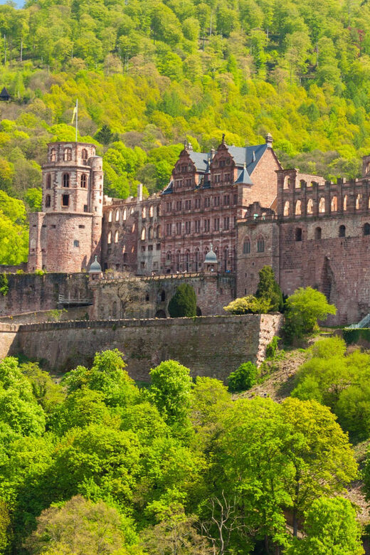 Heidelberg and Rhine Combination Tour from Frankfurt - Inside Heidelberg Castle: long courtyard, terrace views, and the giant wine barrel