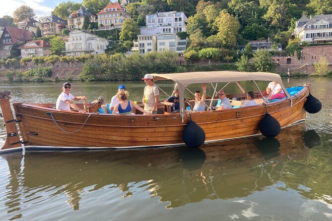 Heidelberg: exclusive private boat trip for up to 12 guests - Ernst Walz Bridge, thermal bath, and major institutions from the water