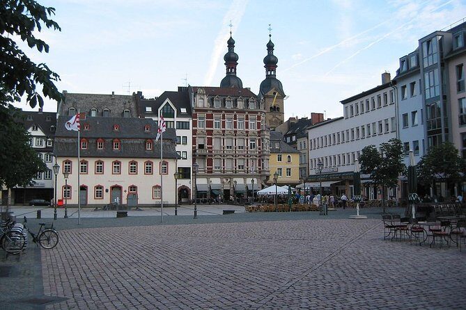 Koblenz - Old Town with the Ehrenbreitstein Fortress - Münzplatz: the Roman confluence origin you can actually point to