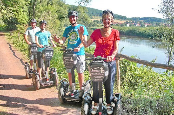 Segway tour around the Werra horseshoe - Entering Wahlhausen on a Segway: Briefing and Werra Bike-Path Start