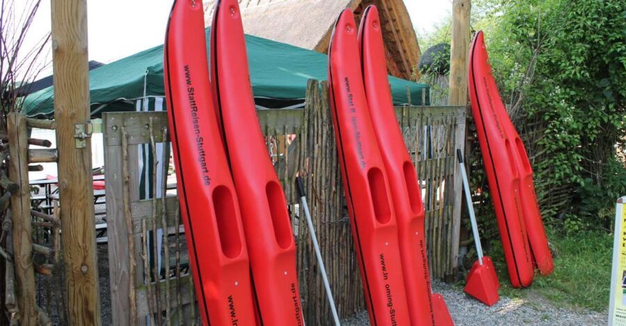 Stuttgart: Water Shoe Rental - Getting Fitted With Water Shoes, Poles, and a Life Jacket