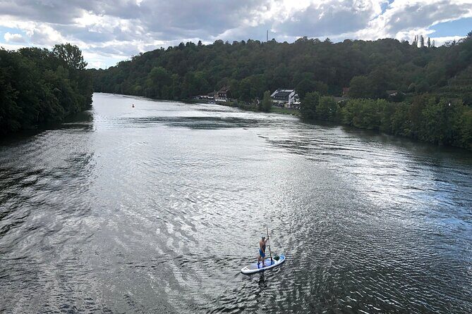 SUP BASIC COURSE Stuttgart Neckar Stand Up Paddling / Paddling Adventure Jones Tours - First hour on the water: paddling, steering, and navigating