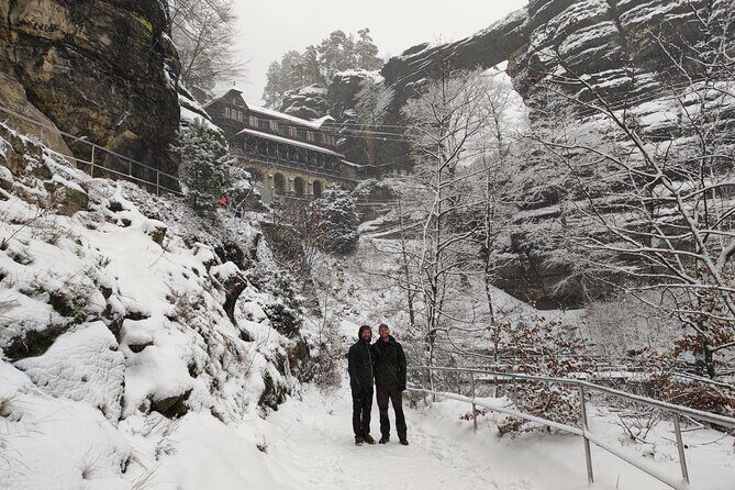 Winterland Tour to Bohemian and Saxon Switzerland from Dresden - First big stop: Bastei Bridge and Neurathen Castle ruins (Saxon Switzerland)